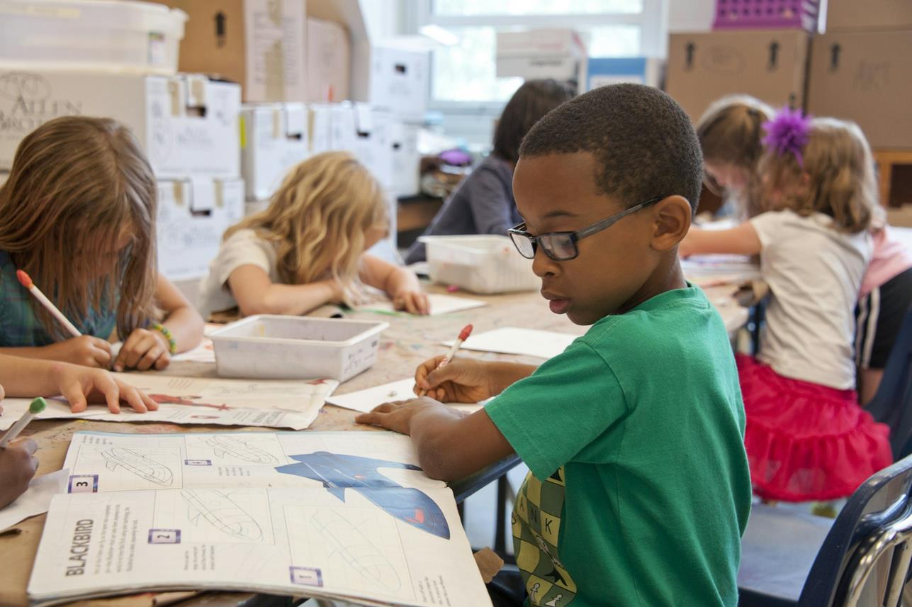 Students studying and learning together